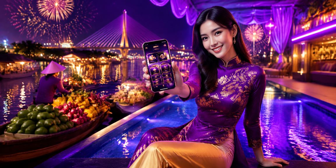 Người phụ nữ áo dài vùng Mekong sử dụng ứng dụng casino trên điện thoại